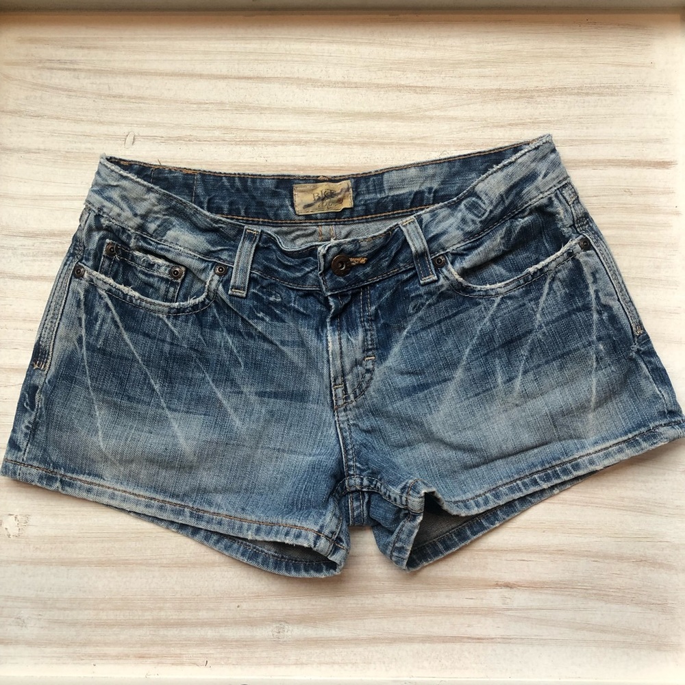 BKE Denim Low Rise Distressed Shorts